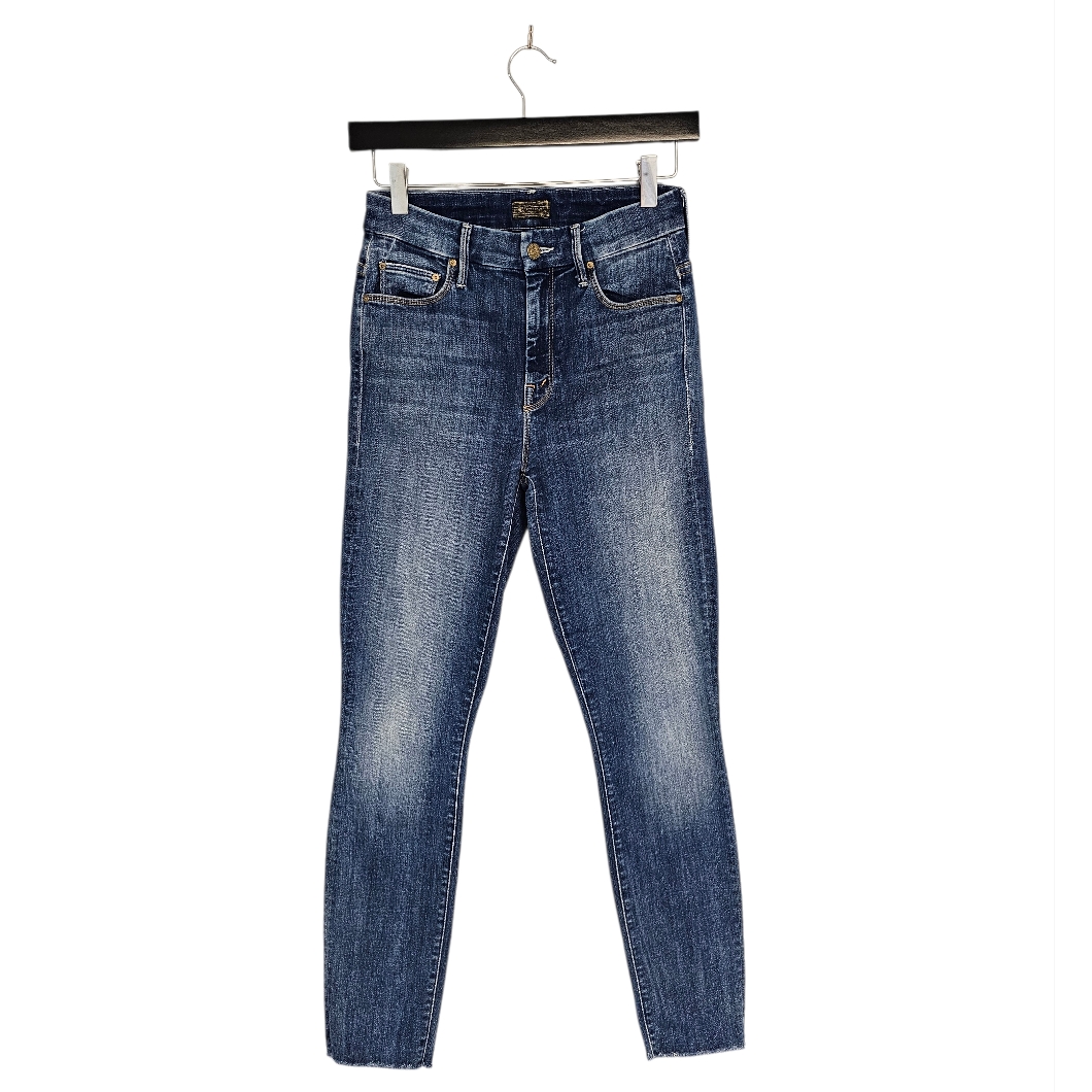 Mother High Waisted Looker Ankle Fray Skinny Blue Women's Jeans 25 Preowned
